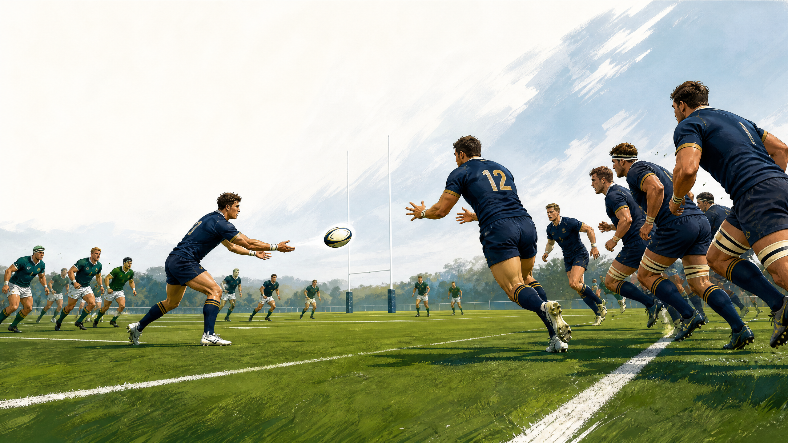Rugby Union Penalty Corner Attack: Tap–Sweep Edge Play