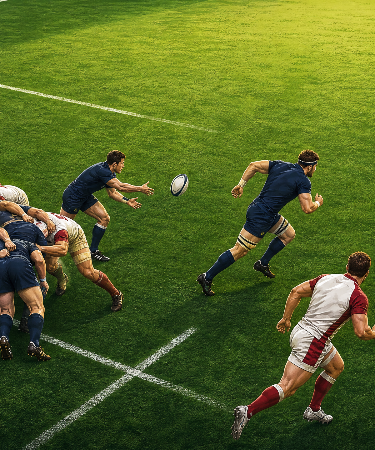Rugby Union Scrum Blindside Attack: 6-Peel to Wing Finish