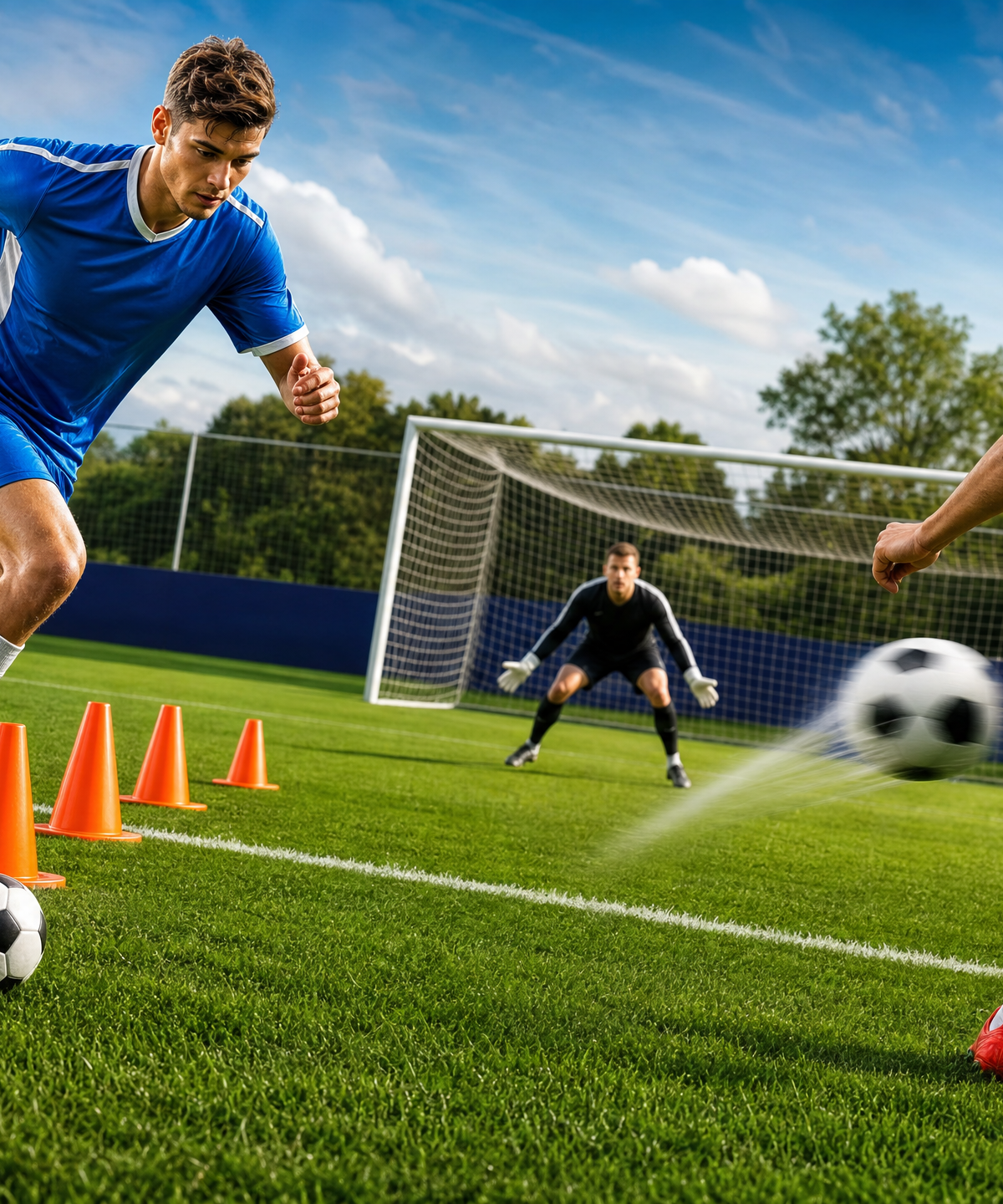 Slalom Dribble and Finish: Elite Close Control & Striking