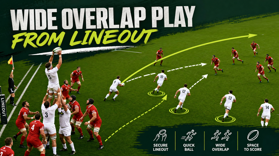 Wide Overlap Play from Lineout: The 'Sweep' Strike Move